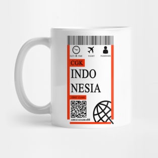 Indonesia flight ticket boarding pass new Mug